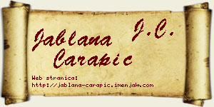 Jablana Čarapić vizit kartica